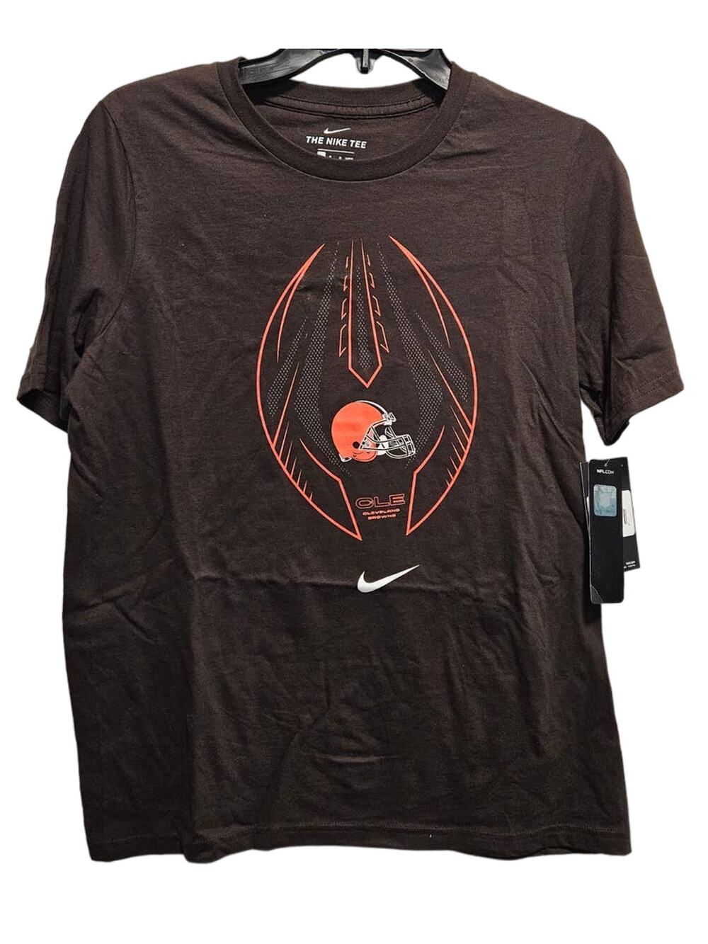 Youth Nike Cleveland Browns NFL Football SS Tee T-Shirt Brown Size L 14-16